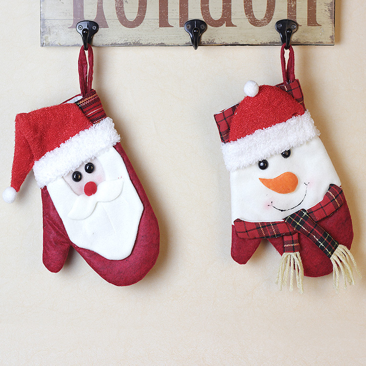 Christmas Decorations Creativity Cartoon Gloves Shop Window Bar Supermarket Pendant Candy Bag Christmas Sox photo props