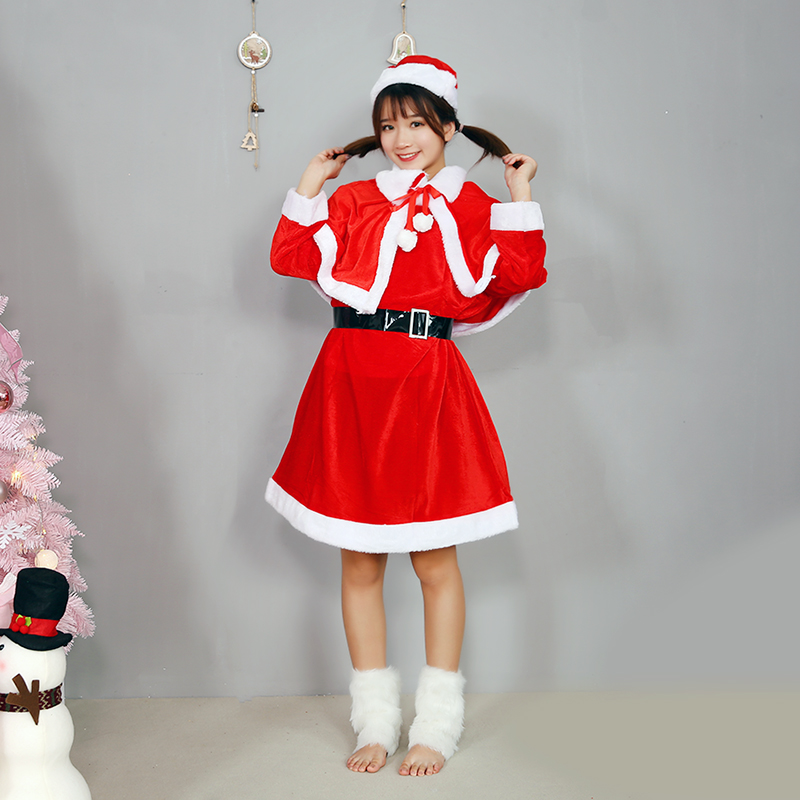 Christmas Old Man Clothes Suit Adult Clothing Men And Women Gold Velvet Christmas Hat Performance Party Shake anchor