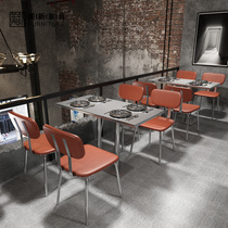 Customized stainless steel café milk tea shop Bar Industrial wind casual pot shop restaurant card seat table and chair combination