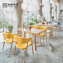 Building Bar to negotiate Net red table and chair drink shop chair milk tea shop dining table and chair combined hamburger shop table and chair