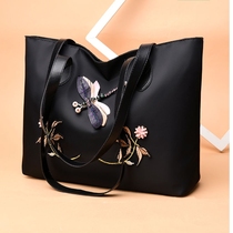 2021 new ethnic style dragonfly embroidery Hand bag Joker shoulder bag nylon waterproof simple lightweight tote bag