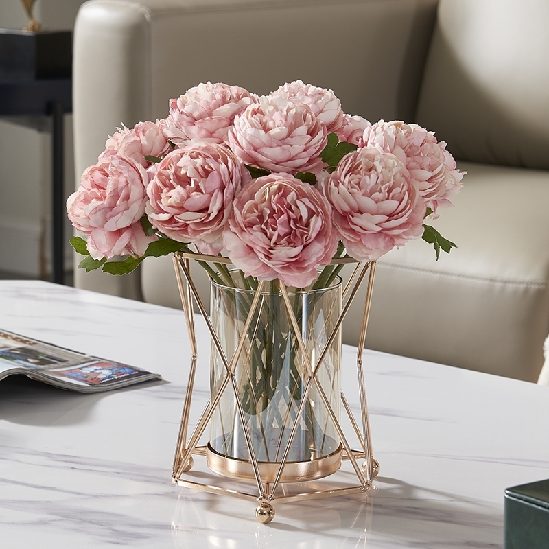 Home living room table decoration light luxury simulation flower fake flower decoration bouquet high quality flower arrangement small ornament