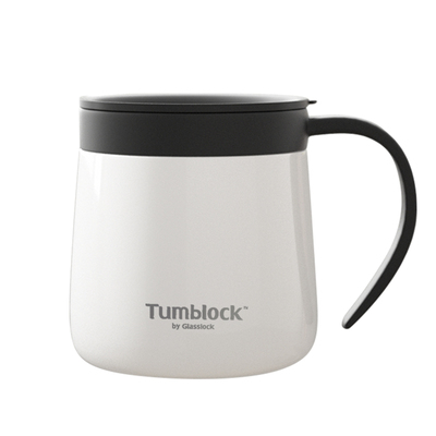 Glasslock保温咖啡杯女小精致办公室水杯子男不锈钢马克杯带盖勺