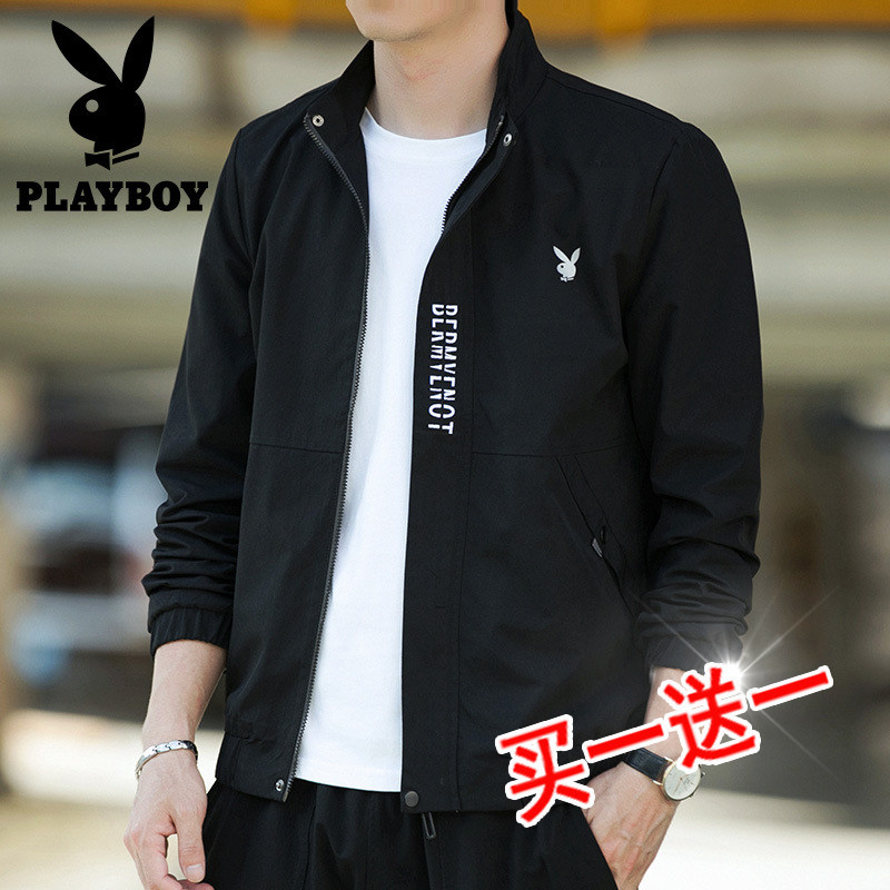 Playboy Spring and Autumn Jacket Men's Top Casual Slim Thin Gown Tide Brand Outdoor Sports Windbreaker Short Jacket