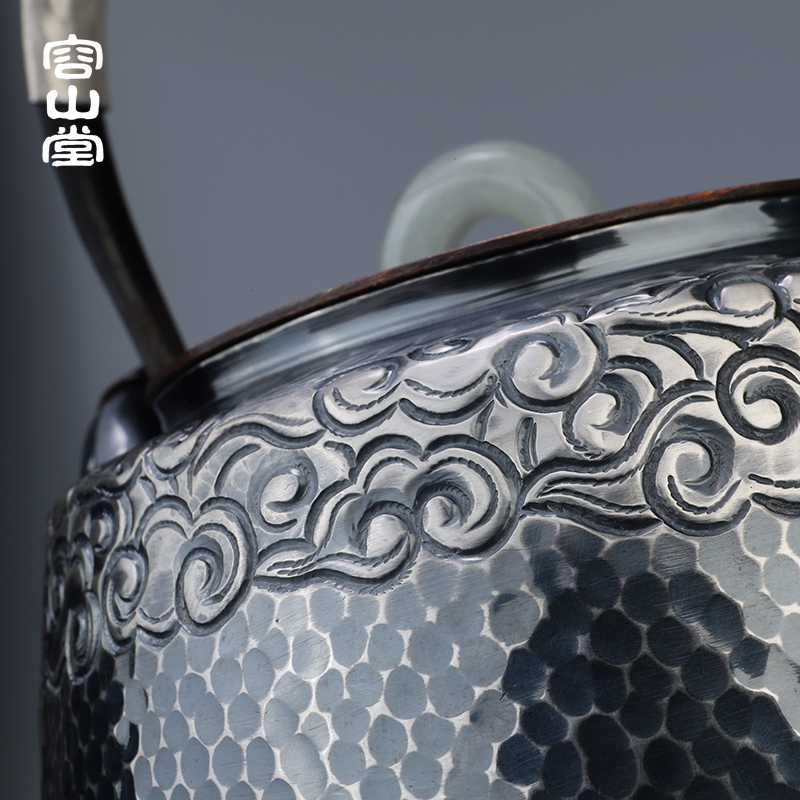 Vatican RongYin hammer is silver pot of a dozen mu wen teapot burn boiled large single pot of iron silvering the teapot