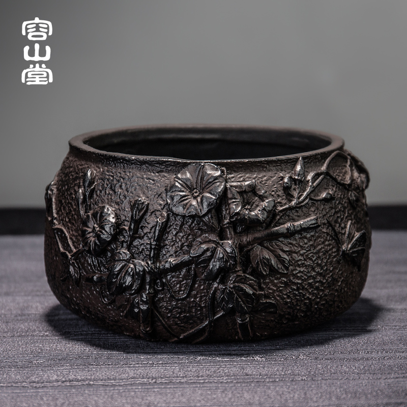 Vatican let Su Yun cast iron in hot tea to wash large Japanese writing brush washer built water buckets of water, after the 6 gentleman tea accessories