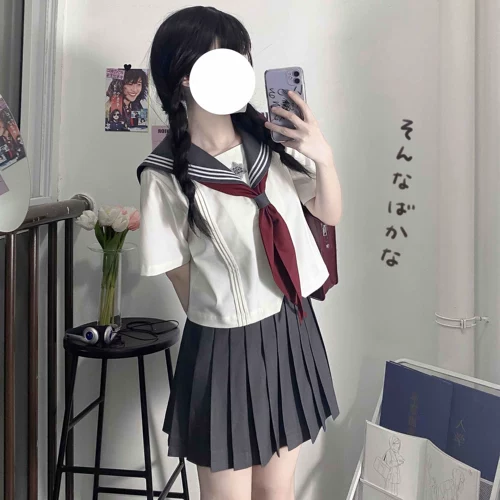 花见森 Японская оригинальная студенческая юбка в складку, весенний летний комплект