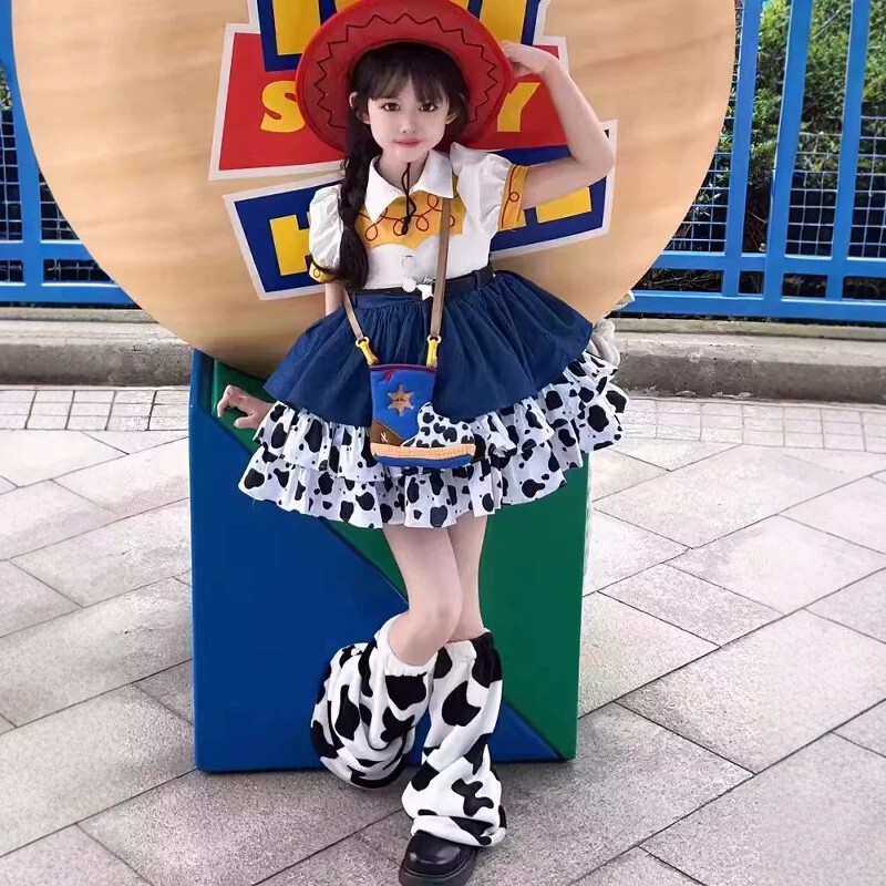 Halloween Children's Costume Trish Lolita Princess Dress Cowboy Busy Woody Dress Disney Girls Cosplay
