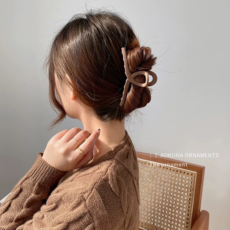 Зажим для волос Hairgrip, большая матовая акула, краб-пин, аксессуар для волос, зажимы для волос, интернет-знаменитость, стиль высокого качества, яркий запоминающийся стиль