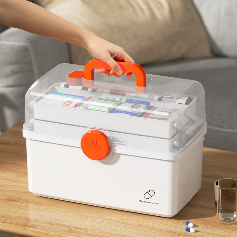 Large number medicine box Family dress containing box Multi-layer extra-large classification medicine box for large capacity medicine box home medicine medicine box-Taobao