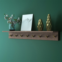Black walnut coat rack Foyer wall shelf Living room wall hook entrance shelf Hanger hanger bag rack