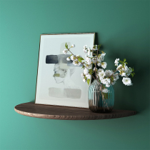 Black walnut wall shelf Solid wood wall shelf Polished semicircular partition flower rack Modern and simple