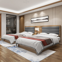 Qinzhou Hotel Furniture Standard Room Full Room Single Room Hotel Bed Customized Luggage Cabinet Bed Box TV Table Combination