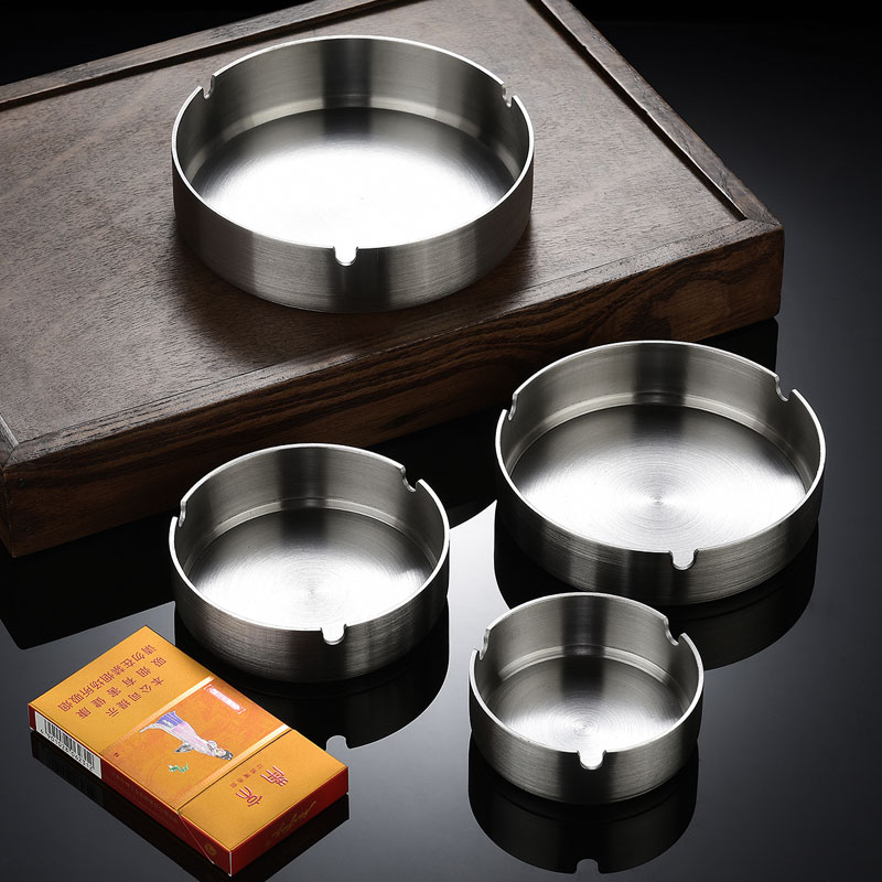 Stainless Steel Ashtray Creative Individuality Trend Home Living Room KTV Office Atmospheric Brief BREAKING