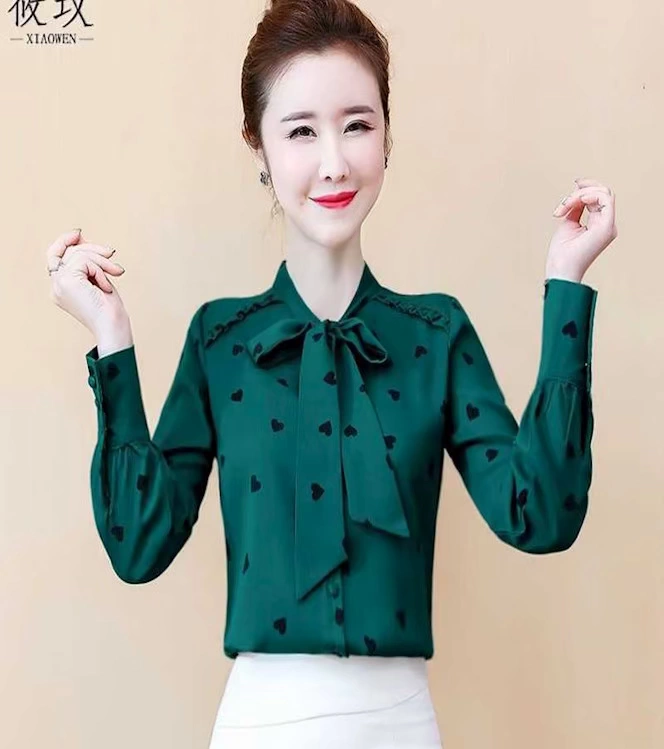 2020 áo sơ mi phong cách phương tây mới của phụ nữ áo sơ mi nữ mùa hè áo sơ mi voan mùa hè quần áo phụ nữ mùa xuân và mùa thu - Áo sơ mi chiffon ren