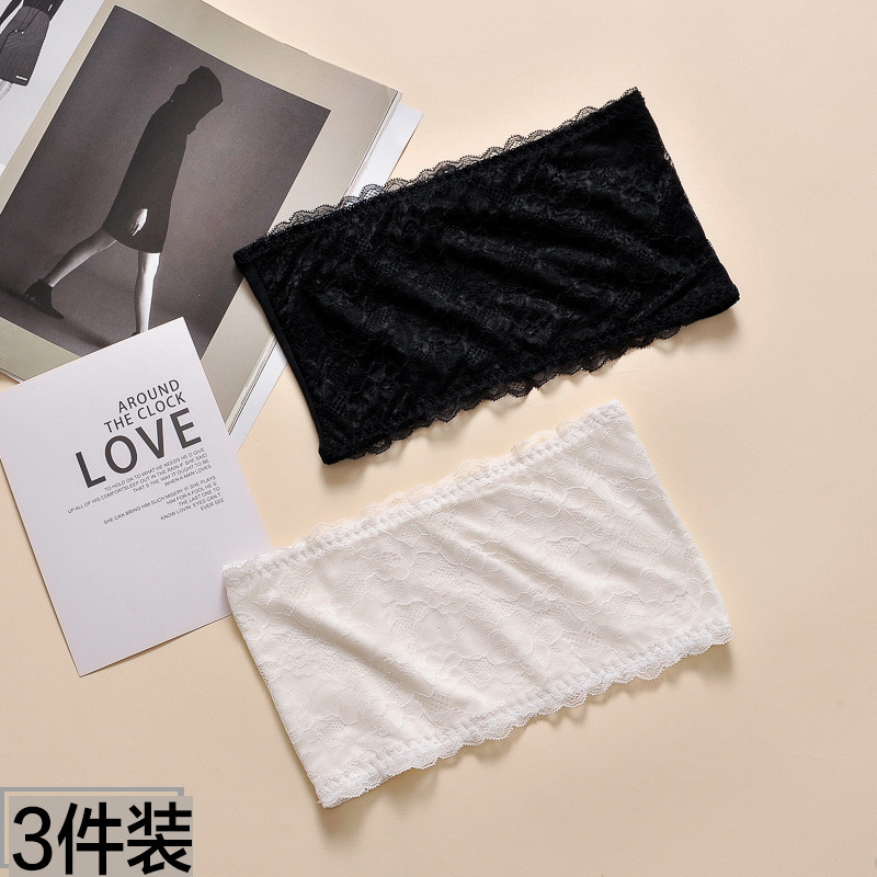 Lace Thin Bra for Women, Summer One-Piece Bandeau, Short White Inner Wear, Anti-Exposure, Strapless Base Layer Lace Thin Bra for Women, Summer One-Piece Bandeau, Short White Inner Wear, Anti-Exposure, Strapless Base Layer