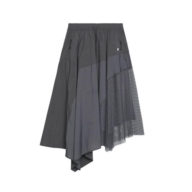 Quick-drying and cool semicircle women's 2024 new summer style light sporty irregular splicing skirt women's A-line skirt