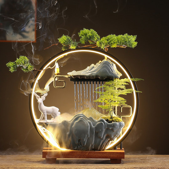 Zirkulationswasserspender im Wohnzimmer zur Schaffung von Wohlstand, Landschaftsbrunnen, Befeuchtung zur Anziehung von Reichtum, kreative Heimtextilien für das Büro, Eröffnungsgeschenke