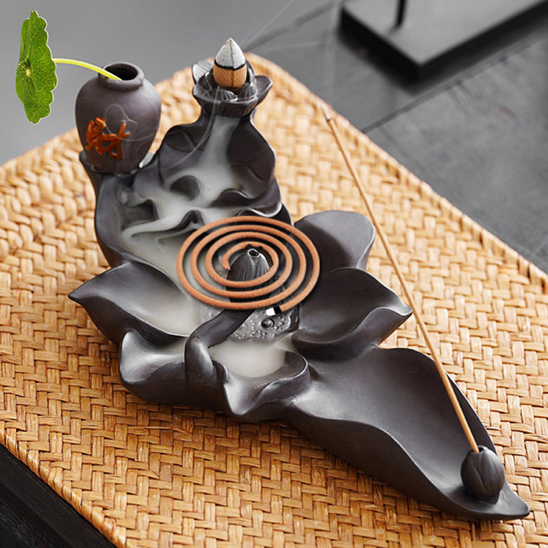 仏教美術 無相禅意盤香炉 香薫炉 家庭用 室内 茶卓香炉 装飾品 工芸品 置物 禅意无相观音盘香炉檀香沉香熏炉室内茶道书房陶瓷工艺品家用摆件