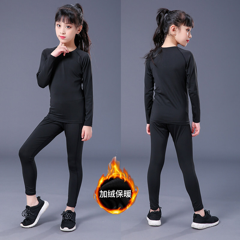 Children Tight Clothing Speed Dry Training Girls Sports Suit Fall Gushed Football Beat Bottoms Clothes Boys Basketball Clothes-Taobao