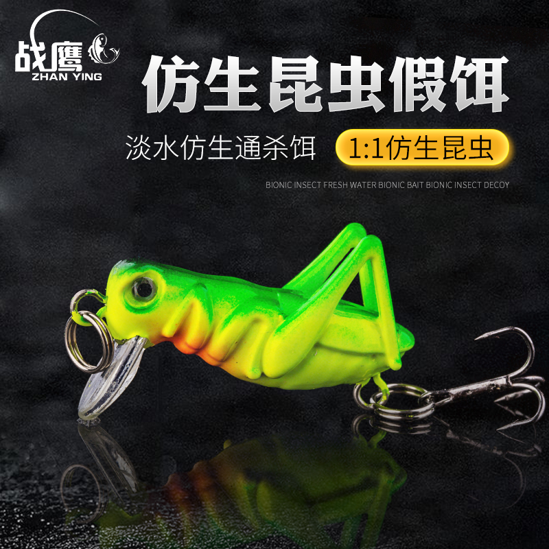The Warrior Insect Cicadas has been known for the lujah bait Grascarp Carp Crucian Carp Green Fish Grass Carp Bass bionic false bait floating water fresh water