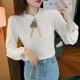 Lace bottoming shirt women's spring and autumn 2022 new temperament fashion tops all-match Western-style age-reducing women's shirts