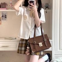 (Pole Star One Division) Clearance processing Japanese original jk embroidery white shirt basic corner collar uniform female summer