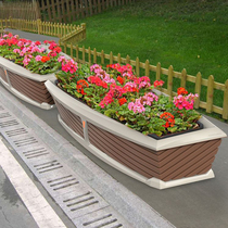  Outdoor anti-corrosion wood flower box Municipal road courtyard creative protective box Sales department Commercial street square fence flower rack