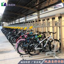  Double-layer bicycle parking rack simple municipal galvanized pipe placement rack display rack lifting pull-out parking rack factory