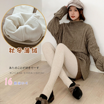 Grey beating underpants female outside wearing spring and autumn thread Early autumn winter plus thin suede pantyhose beige stomachting underfoot socks