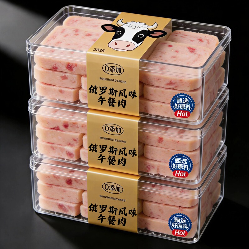 Recommended by the Central Mommy! Russian Canned Lunch Meat with No Additives, Original Imported Food, Ham Sandwich with No Additives