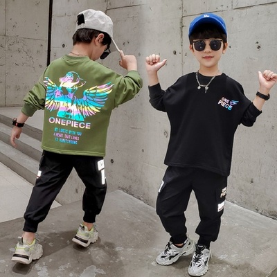 新款儿童洋气卫衣中童网红秋款男孩帅气潮