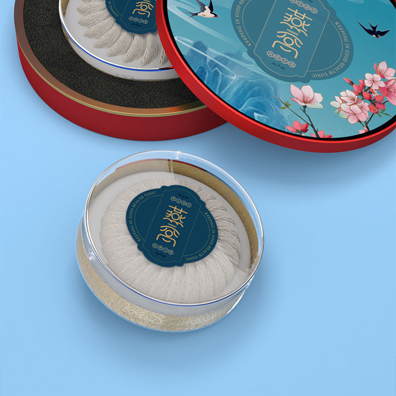 товар из китая 新款干盏燕窝包装礼品盒50克空盒250克圆形金边亚克力可定制现货 Core filled