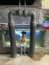 Koi fish pond sedimentation bin divergent pipe h-tube ground tank canvas pool increases sedimentation effect and assists in sedimentation of 99% fish feces