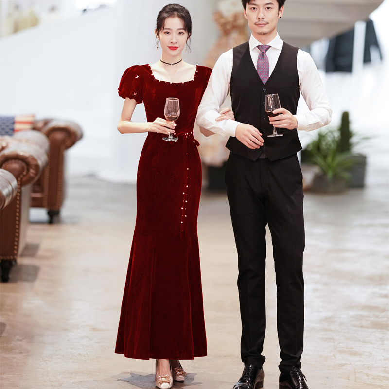  XS+Gxwp219/wine red long model  