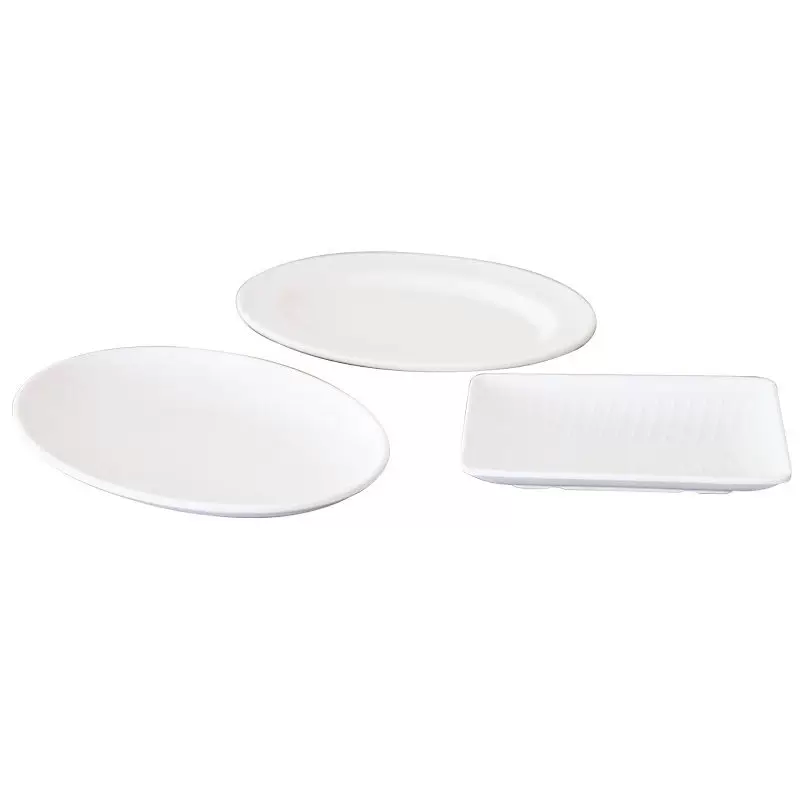 Pancai light white oval plate hotel big fish plate fried powder fried rice frying rice plate hotel new imitation porcelain plastic disc