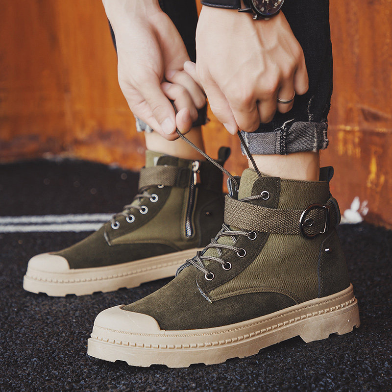 2019年新款马丁靴男秋季复古高帮男靴韩版潮流百搭工装靴子男鞋