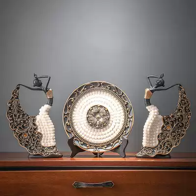 Modern minimalist TV cabinet decoration dancer ornaments Light luxury high-end home living room display cabinet creative furnishings