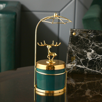 American household living room coffee table Creative personality Retro office European luxury high-grade ceramic ashtray with cover