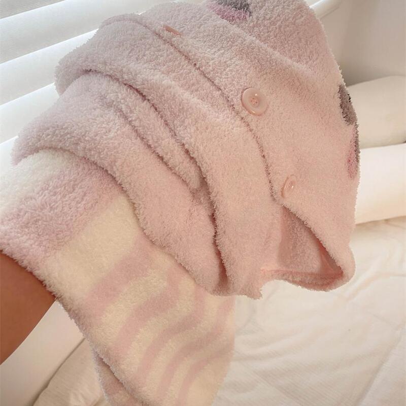 Sin Glee Cartoon Rabbit Knitted Half-Fleece Pajamas for Women Winter Large Size Thickened Warm Homewear Set Sin Glee Cartoon Rabbit Knitted Half-Fleece Pajamas for Women Winter Large Size Thickened Warm Homewear Set