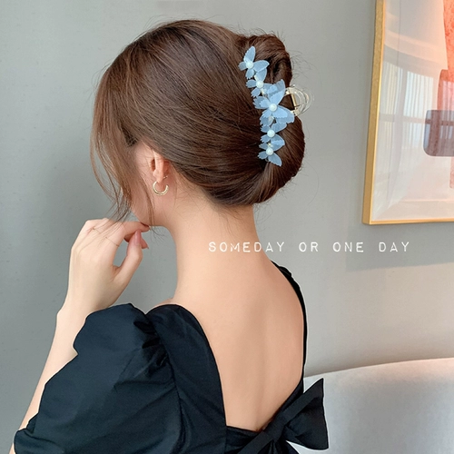 Заколка-крабик с бабочкой, летняя акула, заколка для волос, аксессуар для волос, простой и элегантный дизайн