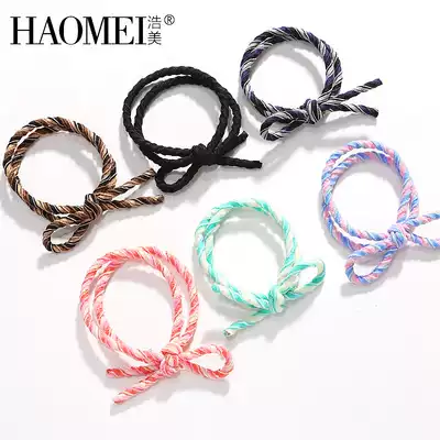 Korean double base base base Hairband tie hair rubber band Hairband simple stretch bow hair rope accessories