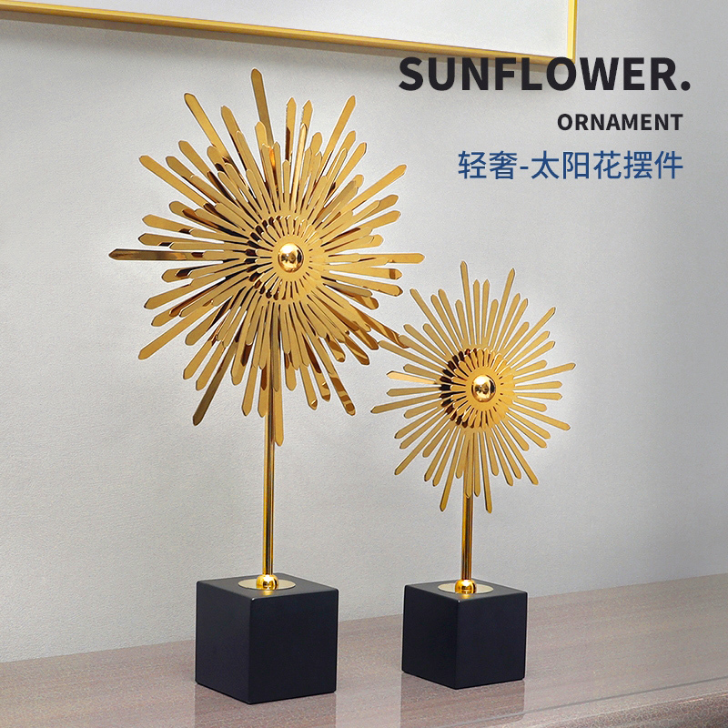 Sunflower Light Luxury Art Ornament for Living Room, Entrance, Tv Cabinet, Home Craft Decoration, Housewarming Gift