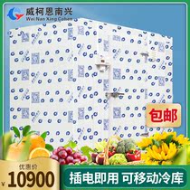 One-piece movable refrigerated frozen flowers fruits vegetables dried goods seafood meat refrigeration cold storage plug-in ready-to-use