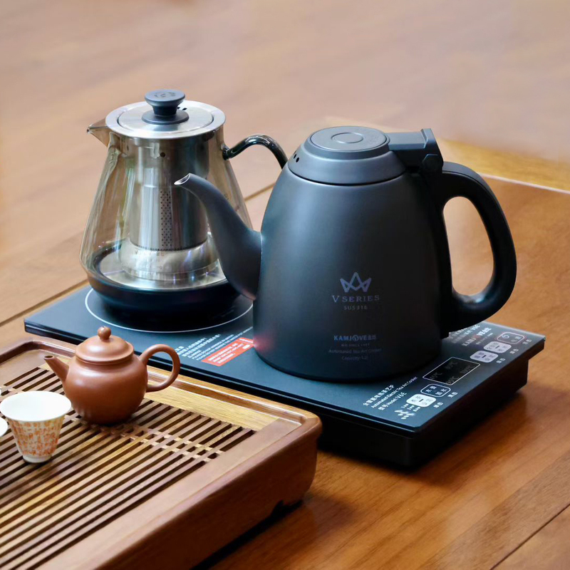 Tea and Teaware & KAMJOVE Crown Series V6E Electric Kettle Glass Tea Kettle Black Kettle
