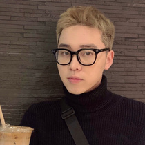 Japanese glasses frame Boy tide black frame glasses net red with lens pieces color artifacts anti blue flat glasses female Han Edition