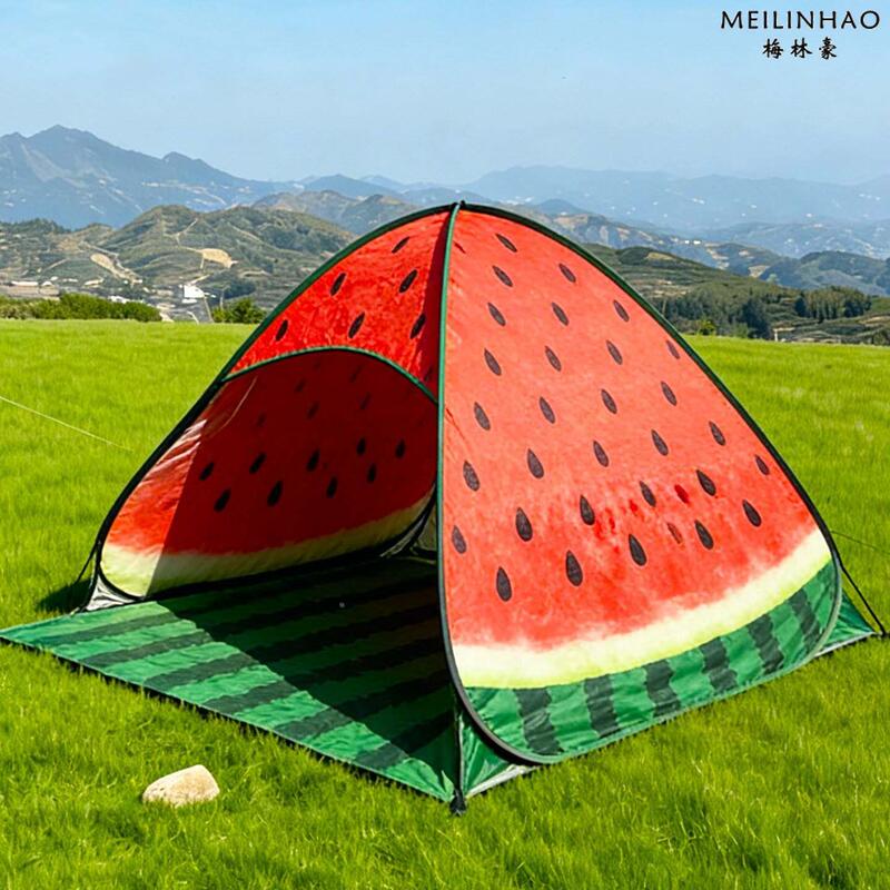 Watermelon Tent with One-Touch Opening and Closing, Outdoor Folding Portable Beach Sunshade, Spring Outing Gear, Lawn Mat