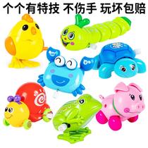 Baby Clockwork Toy Small Chicken Hops Jump Frog Caterpillar Upper String Upper Chain Bounce Animal Small Yellow Cock Action Paparazzi