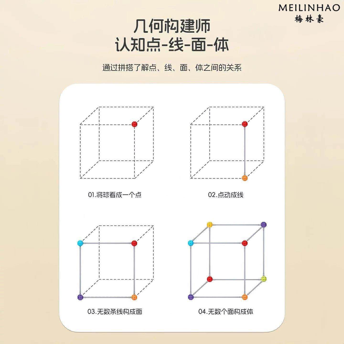 3D Little Geometric Builder Children's Building Block Toy Space Three-Dimensional Large Castle Construction Boy's Educational Gift