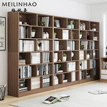 Bookshelf floor-to-ceiling living room storage rack wall-mounted home grid storage cabinet storage rack study library bookcase